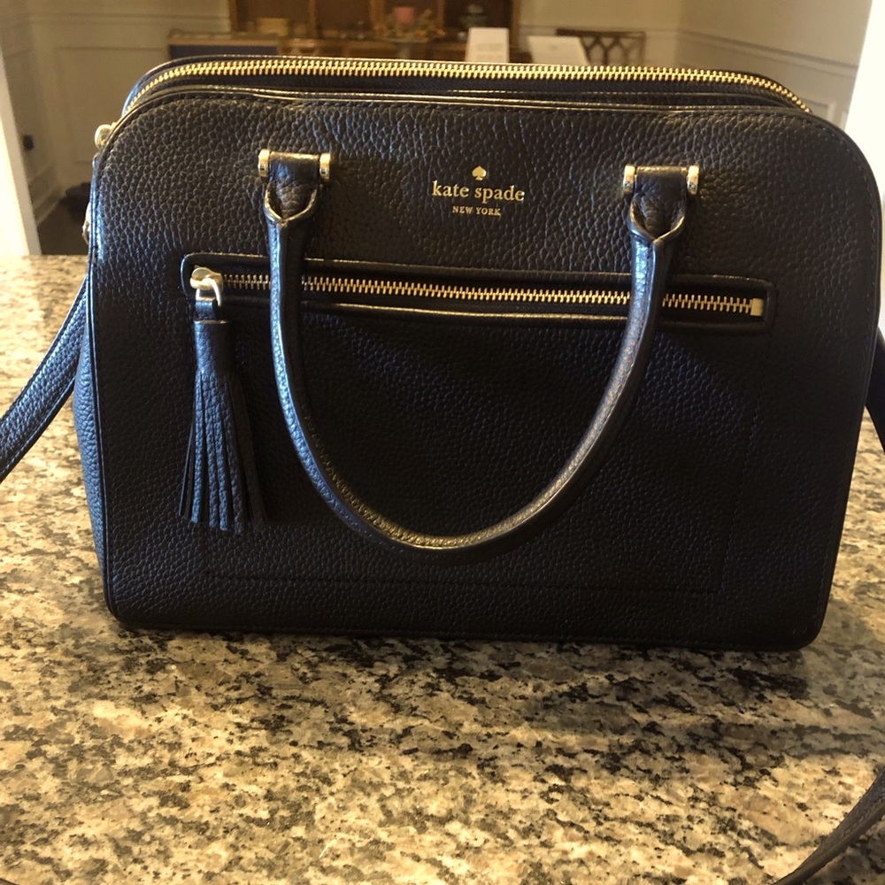Kate Spade Black Leather Tote Bag Excellent Condition Large